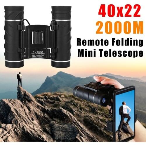 40x22 HD Powerful Binoculars 2000M Long Range Folding Mini Telescope FMC Optics For Hunting Sports Outdoor Camping Travel