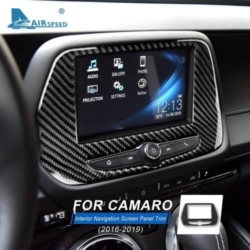 AIRSPEED for Chevrolet Camaro 2016 2017 2018 2019 Accessories for Camaro Sticker Carbon Fiber Interior Navigation Screen Panel