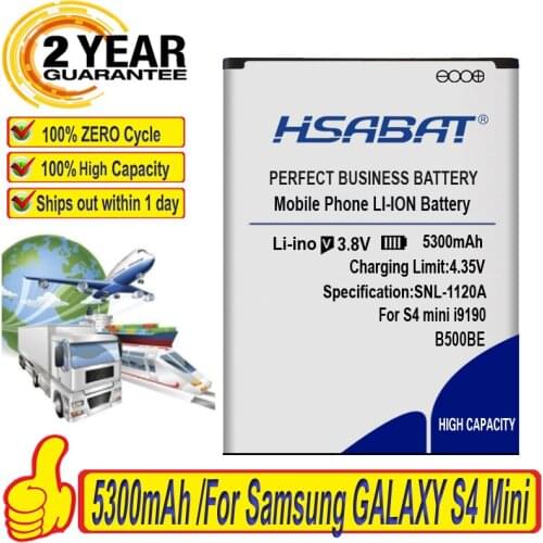 HSABAT 5300mAh B500AE / B500BE For Samsung galaxy mini s4 s4mini i9190 battery I9198 I9192 i9195 For Samsung S4 Mini battery