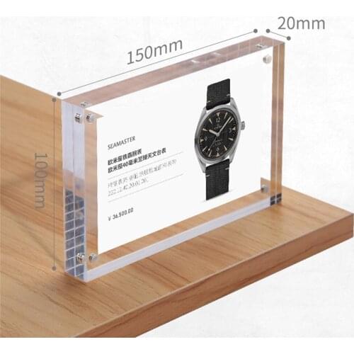 15*10cm 6 inch Acrylic Magnetic Photo Frame Picture Frame Advertising Tag Display Stand Sign Holder Menu Label Stand Holder