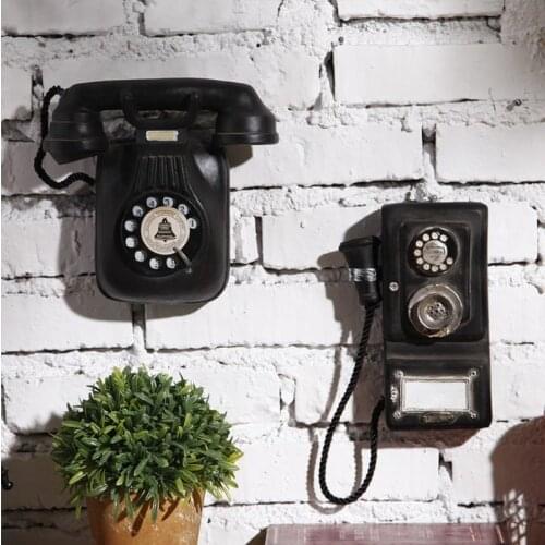 Loft American vintage wall hanging telephone model, living room decoration, creative coffee bar decorations home decor