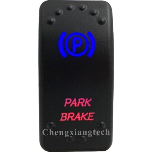 Car Boat Truck Rv Bus - On Off - Up Blue & Down Red Led - Rocker Switch - PARK BRAKE - 5 Pins - SPST - Waterproof - Customer DIY