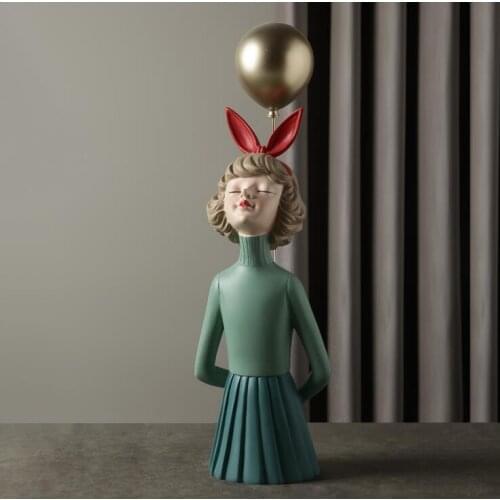 Nordic Creative Cute Bubble Girl Resin Ornaments Art Home Livingroom Table Sculpture Decoration Office Desktop Figurines Crafts