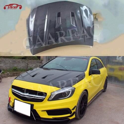 Carbon Fiber Front Bumper Engine Hood Air Vent Bonnet Cover Cap for Benz A Class W176 A180 A200 A250 A45 2013-2019