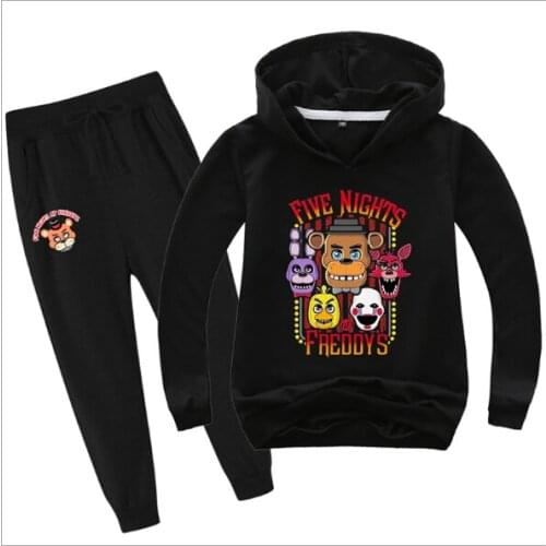 Kids Clothing Sets 2PCS Boys Girls Childrens Set Cartoon animal printing Clothes sport Suit FNAF Outwear Hoodies+Long Pants