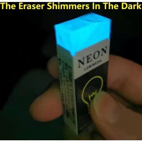 Creative Stationery Luminous Eraser Pencil Rubber Wipe Clean Without Leaving Marks Student Christmas Kids Gift
