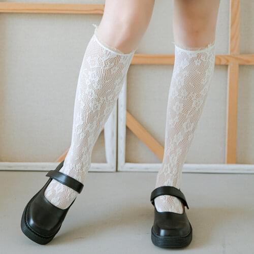 Sweet Mesh Lace Socks For Women Harajuku Knee Socks Sexy Fishnet High Socks Female Lolita Dress Hosiery Socks