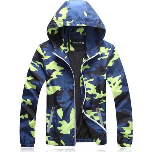 Mens Casual Camouflage Jacket Autumn Clothes Mens Hooded Military Windbreaker Coat Male Outwear HH211