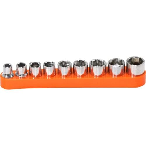 9pcs 1/4 inch Drive 5-13mm Hex Bit Metric Socket Wrench Head Set Sleeve Wrench Adapter Auto Repair Hand Tool Nut Removal