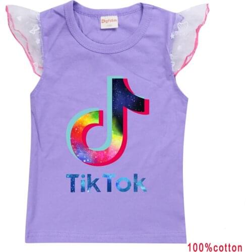 TIK TOK Children New Cartoon Summer T-shirt Kids Fashion Clothing T Shirt Children Cartoon T-shirt