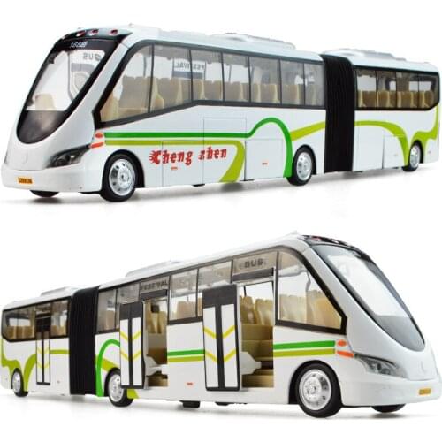 Alloy bus model 1:43 alloy high simulation childrens educational toys with sound and pull back car, free shipping