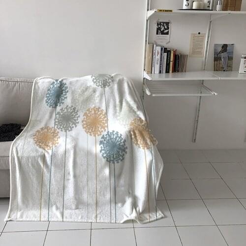 Dandelion Color Simple Sofa Throw Blanket Children Warm Bedding Bedspread Family Travel Airplane Soft Flannel Blanket