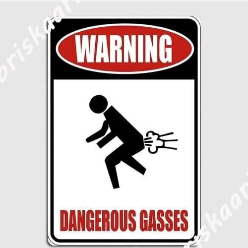 Warning Dangerous Gasses Metal Sign Wall Decor Design Bar Cave Club Tin sign Posters