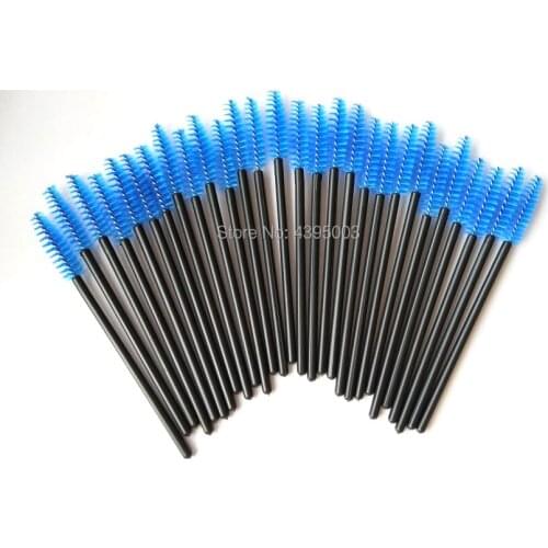 ShiningReal 500PCS Disposable Blue Head Eyelash Brush Mascara Wands Applicator Spoolers Eye Lashes Beauty Tools