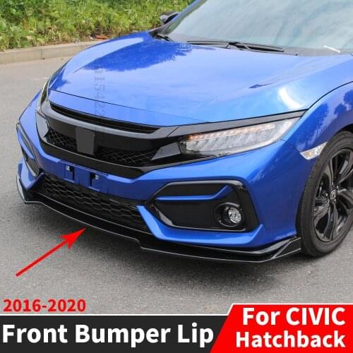 Front Bumper Lip Chin Accessories Splitter Facelift Diffuser Modified Spoiler For Honda Civic Hatchback 2016 2017 2018 2019 2020