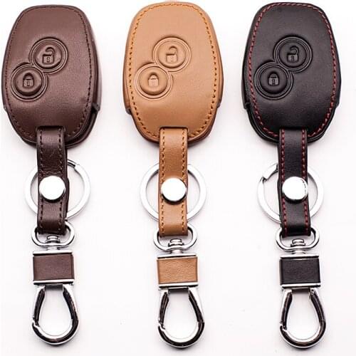 High Quality genuine leather car key cover for Renault Koleos Clio Scenic Megane Duster Sandero Captur ,2 buttons starline a93