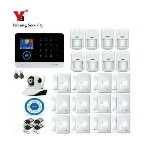 Yobang Security Wireless GSM&WIFI Smart Home Security Alarm Systems Kits Infrared Motion Sensor Door Magnetism APP Control