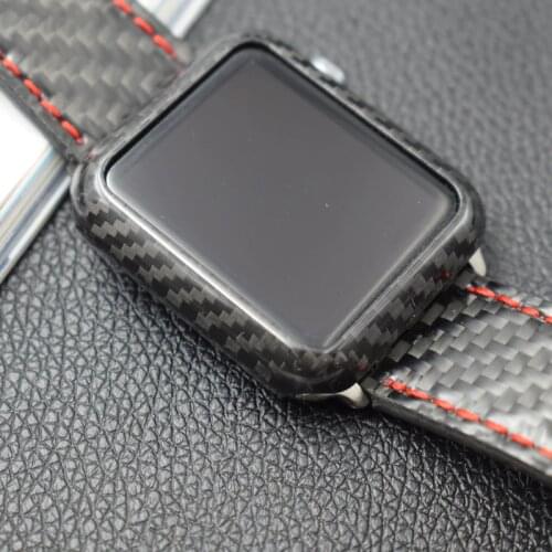 Protector Cover For Apple Watch Series 4 5 Real Carbon Fiber Case 40-44mm Ultra-Thin Shell For iWatch Series 3 2 1 Watch Cases