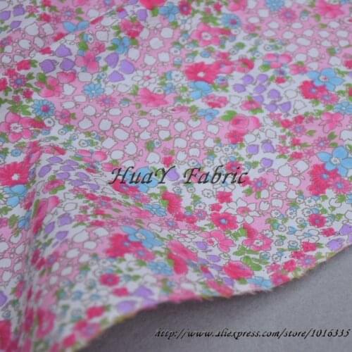 145 CM Width Pink Small Floral 100% Cotton Poplin Patchwork Fabric For Handmade Doll Sewing telas