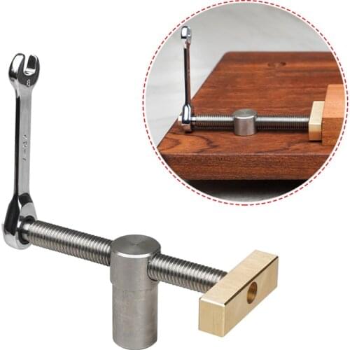 2/1PC Woodworking Desktop Clip Fast Fixed Clip Clamp Brass Fixture Vise for 20mm Hole Woodworking Benches Joinery Carpenter Tool