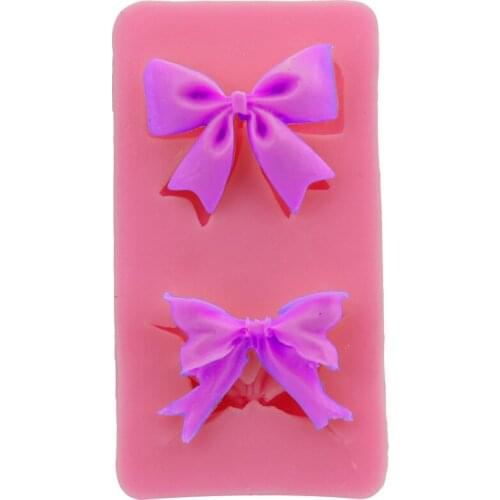2 even bow turn sugar cake mold chocolate candy baking mold DIY hand drop silicone appliance