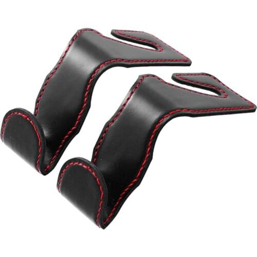 2pcs Portable Easy Install Coats PU Leather Purses Car Hook Seat Back Heavy Duty Hanging Bags Interior Accessories Organizer
