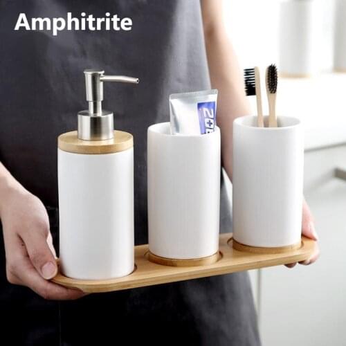 3 Ceramic Fittings From The Bathroom Storage Assembly Fashion Soap Dispenser Toothbrush Holder Tumbler Ceramic Bathroom Product