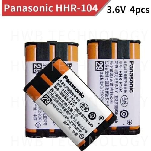 4pack HHR-P104 Ni-MH Rechargeable Battery 830mah For Panasonic Cordless Phones Free shipping
