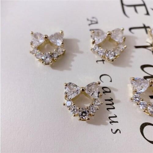 5pcs Luxury TN1002 Bow alloy Zircon Nail Art Crystals Rhinestones decor jewelry supplies nails accessories decorations charms