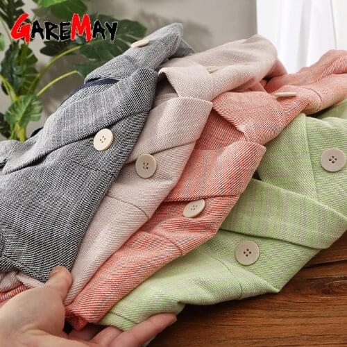 Beige Cotton Blazer with Belt for Women Elegant Jacket High Quality Green Vintage Gray Linen Suit Women Oversized Blazer Autumn
