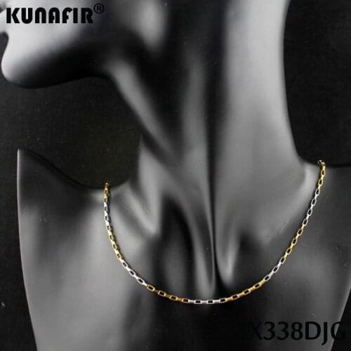 Golden color 14"-38" 2.0mm long box chain stainless steel necklace fashion Jewelry chains 20pcs ZX338DJG
