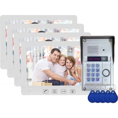 ZHUDELE Security 10.1" RFID Password Video Door Phone Intercom Doorbell System With IR Camera 700 TV Line Access Control System