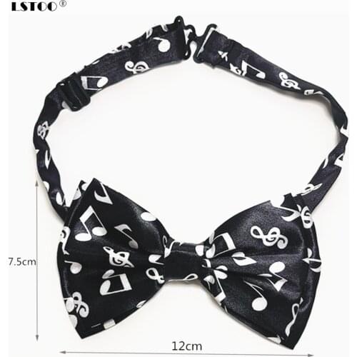 12*7.5cm Big Size Double layer Mens Bow Tie Unisex Tuxedo Classic Music Printed Bowtie Adjustable Butterfly Neck Tie for shirt