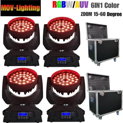 Flycase Guangzhou stage led light stage light mini 36x18W 6in1 zoom led moving head sharp party spot light