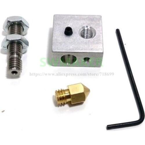 SWMAKER 3D Printer Extruder Nozzle Print Head+ Nozzle Throat + Heater Block for 1.75mm Replicator 2 Prusa i3 3D printer