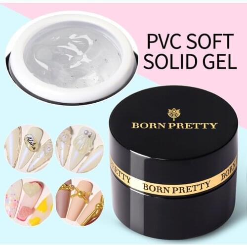 BORN PRETTY 5ml Nail Gel Polish PVC Soft Sosit Flower Carving Gel Nail Polish Soak Off Gel Nail Art Design Semi-Permanent Gel
