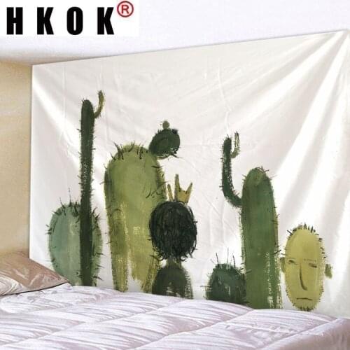 HKOK Cactus 3D Tapestry Wall Rugs Wall Hanging Fabric Mural Background Cloth Towel Beach Fabric Blanket Bedroom Dorm Home Decor
