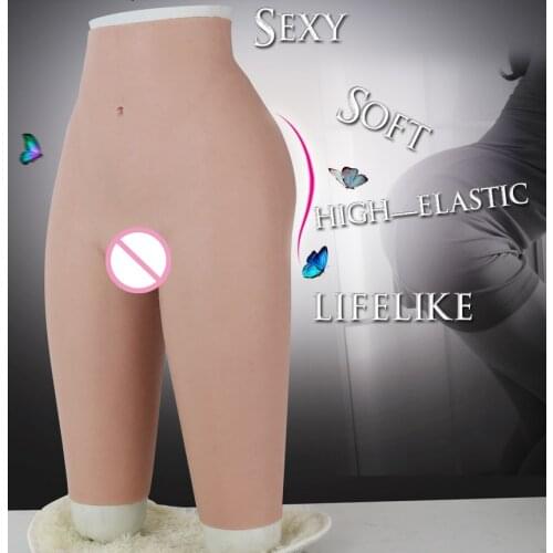 Crossdresser False Pussy Silicone Fake Vagina Pants Transgender Artificial Latex Underwear For Shemale Drag Queen Bodysuit Men