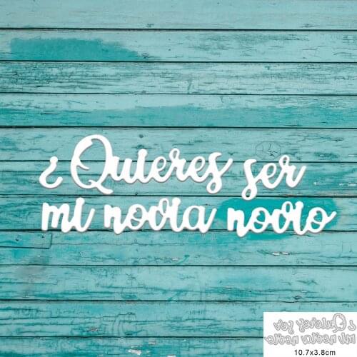 Spainish Words Metal Cutting Dies Scrapbooking Embossing Folder Stencil Template Album Decor Cards New Arrival 2021