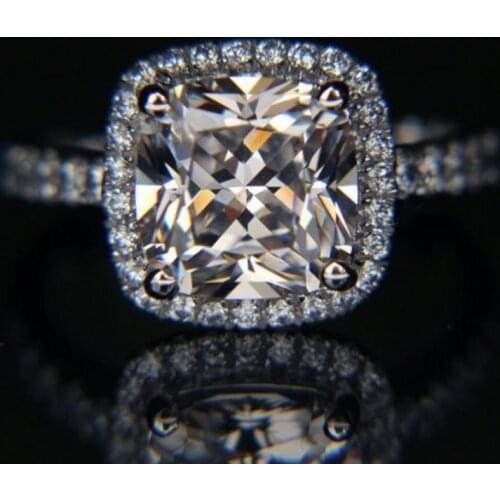 2020 Cushion cut 3ct Lab Diamond Ring 925 sterling silver Jewelry Engagement Wedding band Rings for Women Bridal Party accessory