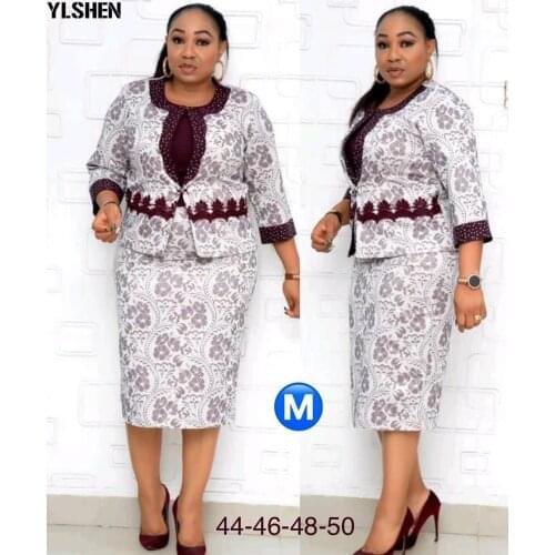 2 Piece Set African Clothes Africa Dresses for Women Coat + Vest Dress Bazin Ladies Fashion Robe Femme Dashiki Africa Clothing