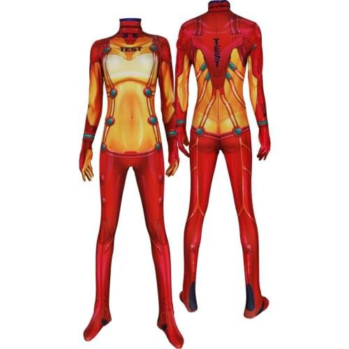 Adults Kids Anime Asuka Langley Soryu Plugsuits Cosplay Costume Women EVA Asuka Test Halloween Zentai Suit Bodysuit