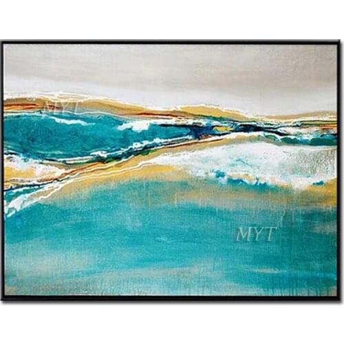 Beautiful Sea Wave Abstract Oil Painting Modern Wall Art Living Room Picture Home Decoration Painting Unframe 100% Handmade