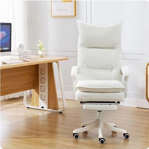 Computer chair home office chair real cowhide seat reclining game chair swivel chair live lift leisure female anchor chair