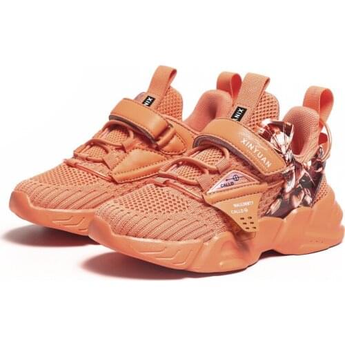 Newest Orange Childrens Footwear Sneakers Kids Sneakers Fashion Platform Sports Shoes For Boys Casual Breathable Running Shoes