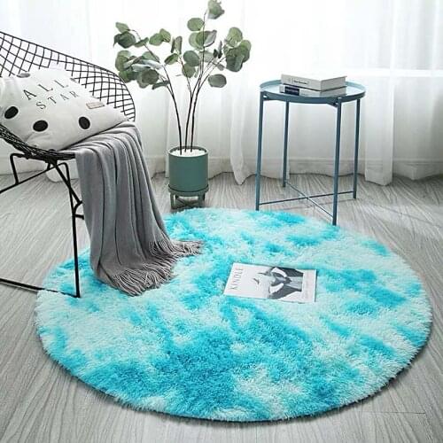 Round Computer Table Fur Rugs Bedroom Armchair Shaggy Mats Recliner Floor Rug Prayer Pad Sleeper Fluffy Carpet Tapis
