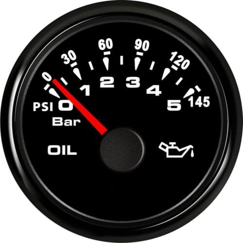 SAMDO 0-5 Bar 0-145 Psi Oil Pressure Meter 7 Color Backlight 52mm Auto Car Truck Universal Oil Press Gauge 9-32V