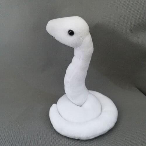 About 18x12cm lovely cartoon white snake plush toy soft doll kids toy birthday gift h2486
