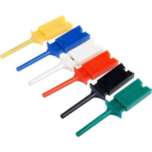 Mini Grabber SMD IC 6 Colors 6pc Small Test Hook Clip Grabber Single Probe Jumper Test Probe Logic Analyzer Testing Accessories