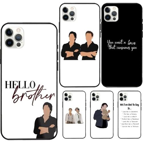 Damon and Stefan Vampire Diaries For iPhone 7 8 Plus X XS XR Case Rubber Cover For iPhone 12 Mini 11 Pro Max Soft Case